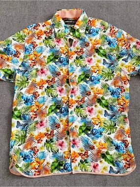 Men's Hammer Made Tropical Short-Sleeve Button-Down Shirt